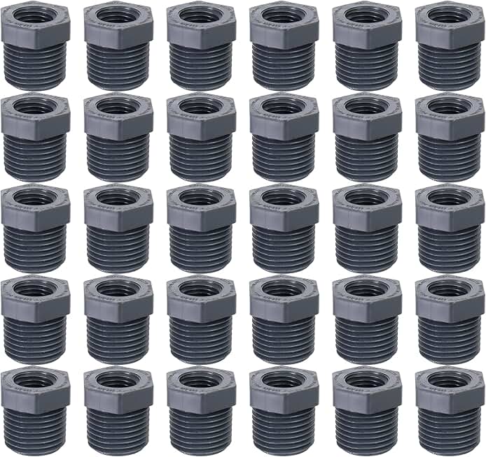 839 Series - Schedule 80 PVC Fittings (Black) - Reducing T.T. Bushing Flush Connector - 1 x 1/2
