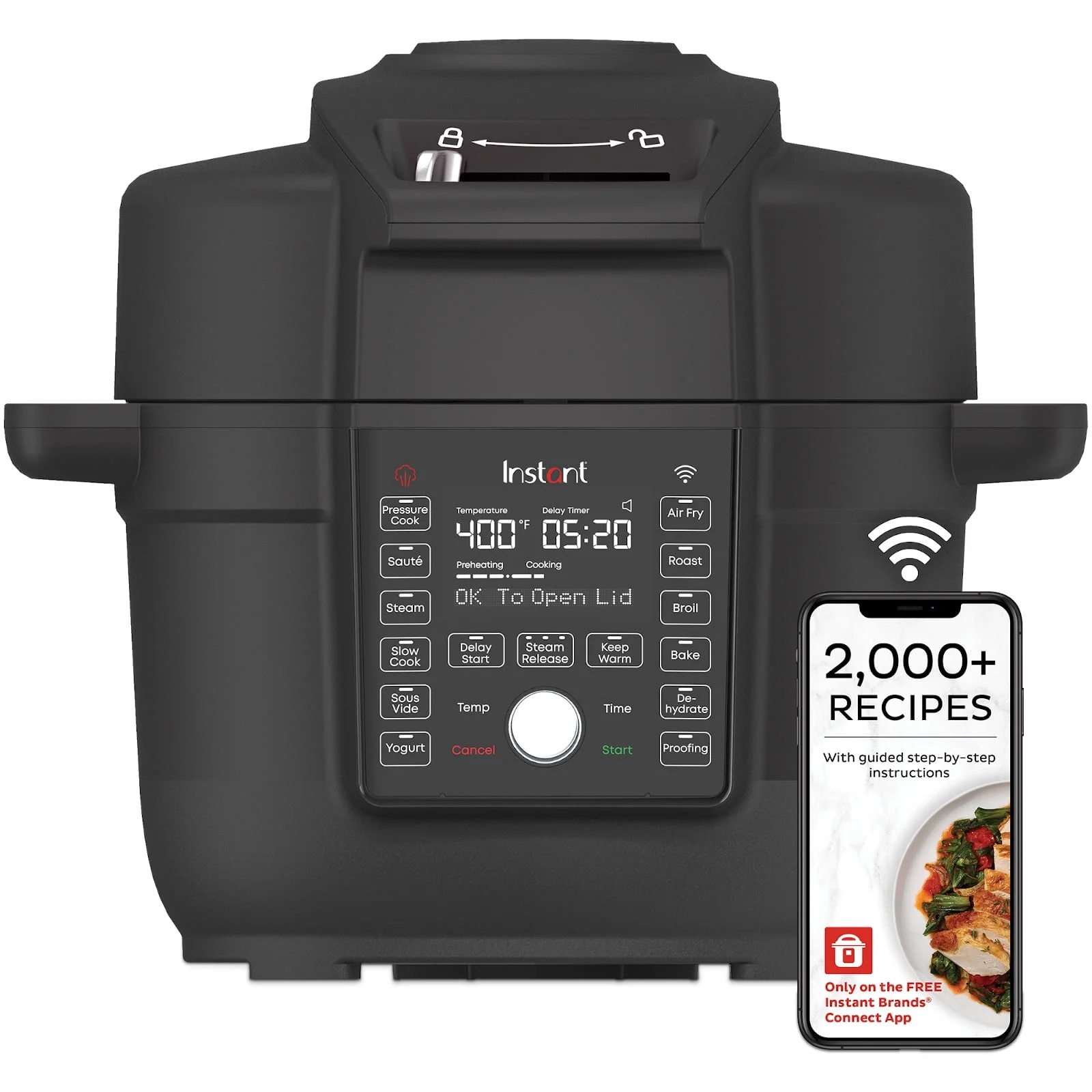 Instant Pot 6.5 Quart Duo Crisp Ultimate Lid with Wifi, 13-in-1 Air Fryer and Pressure Cooker Combo
