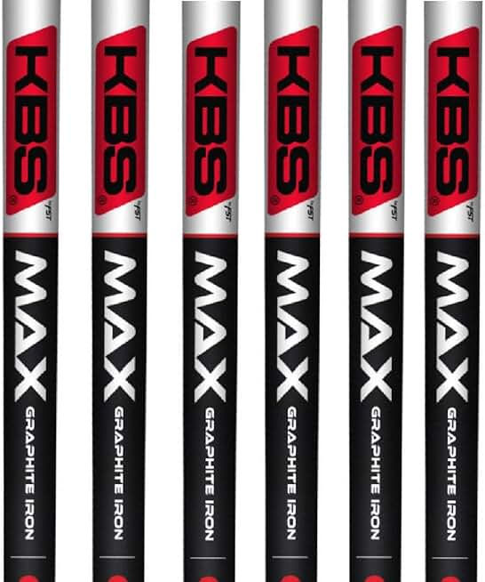 KBS MAX Graphite Iron Golf Shafts .355 Taper Tip 6-PW, Set of 5 Shafts (Choose Flex)