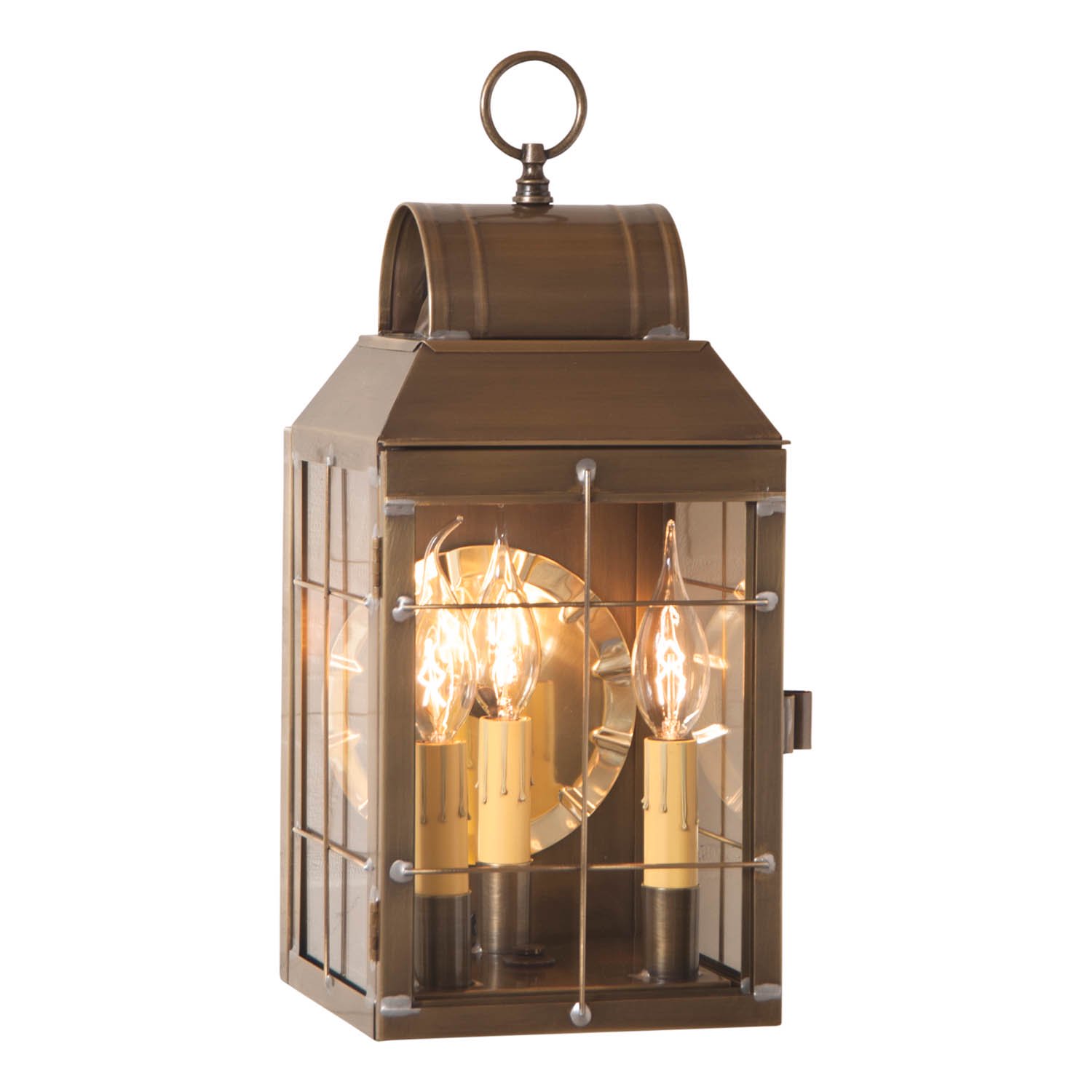 Irvins Country Tinware Irvin's Country Tinware Martha's Wall Lantern in Weathered Brass