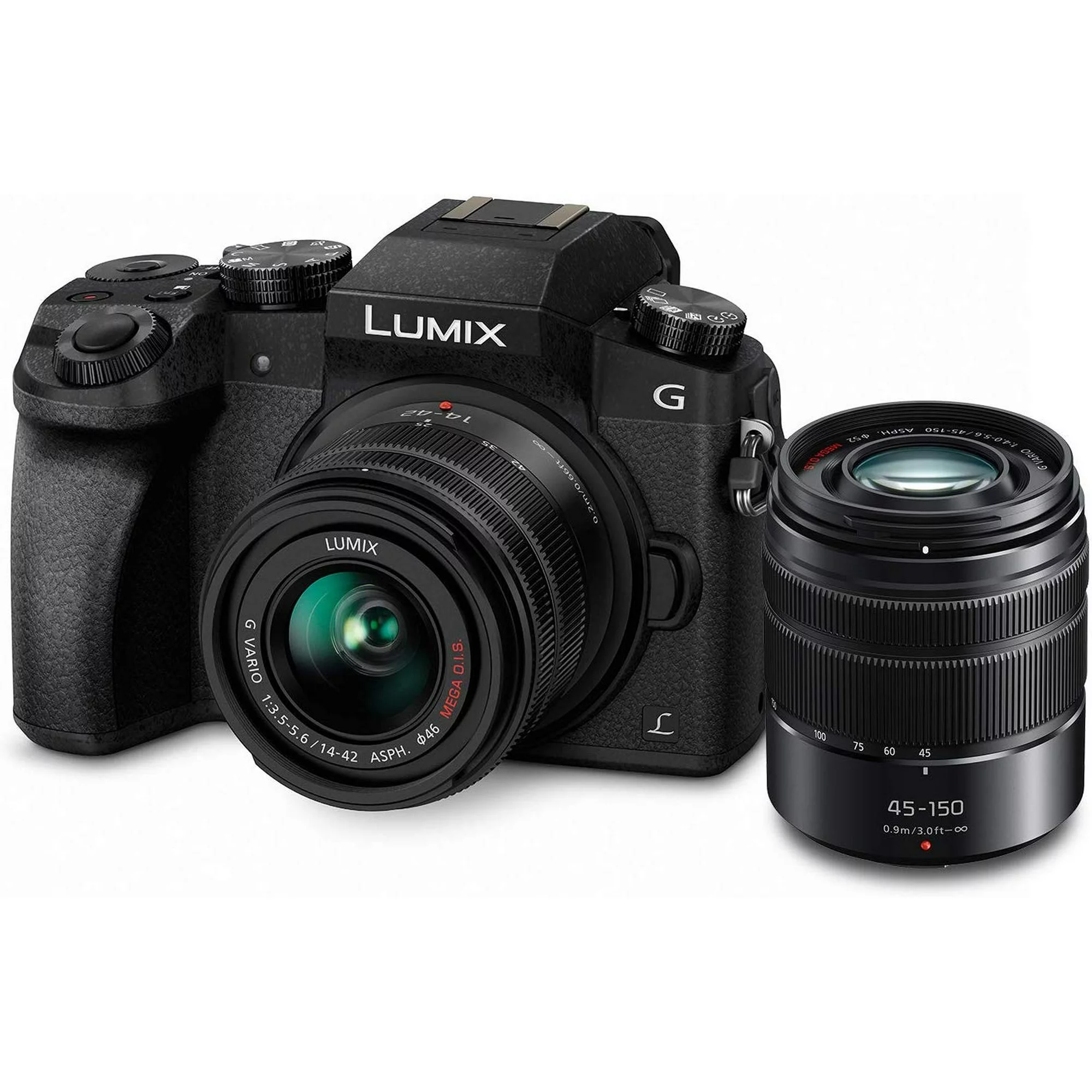 PANASONIC LUMIX G7 4K Digital Mirrorless Camera Dual Lens Bundle DMC-G7WK