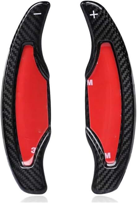 2Pcs Real Carbon Fiber Car Steering Wheel Shift Paddle Compatible with Cadillac ATS ATS-L CT6 Paddle Shifter Extension, Black-b1