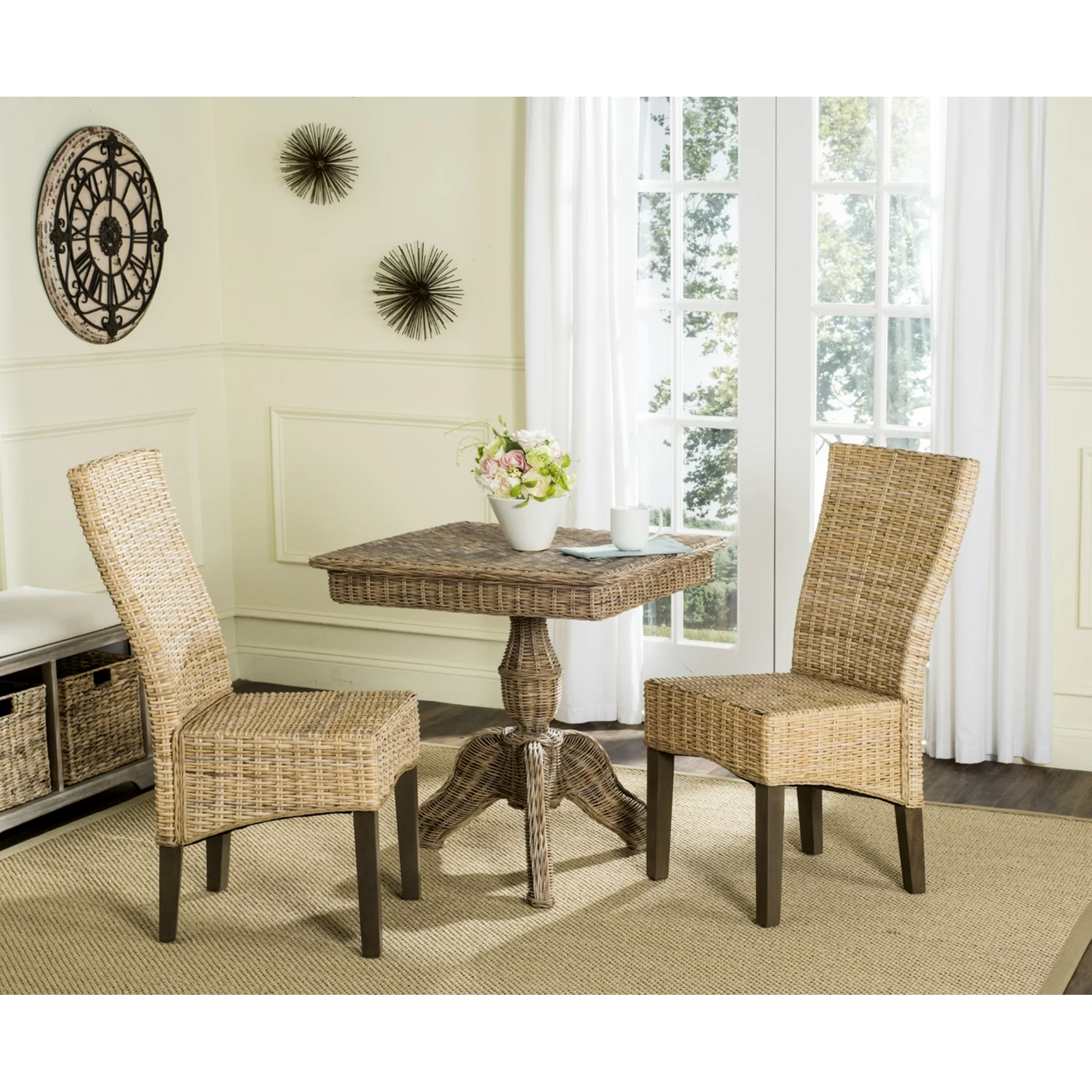 Ozias Wicker Dining Chair, Natural, Set of 2