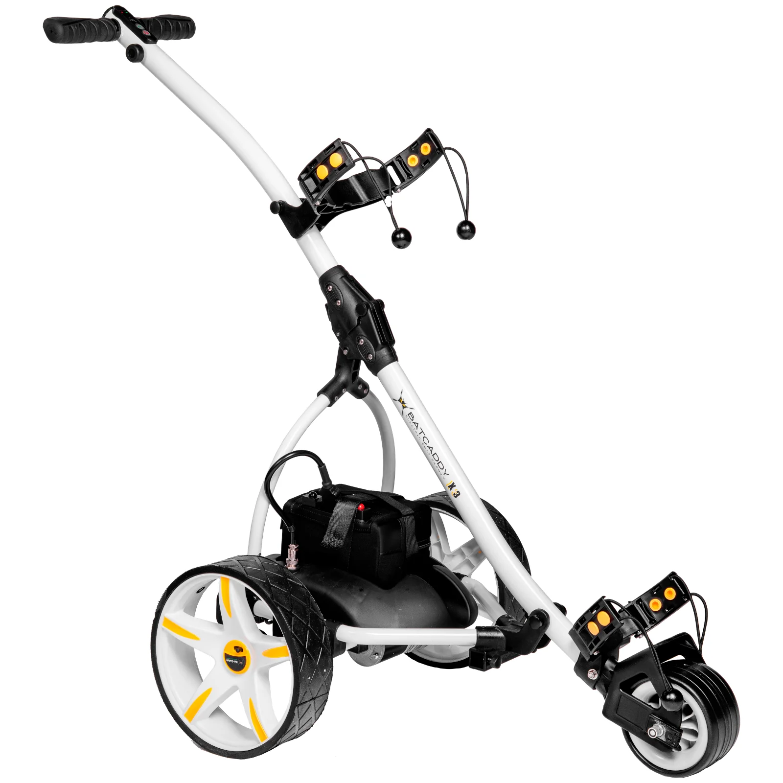 BATCADDY X3R Sealed Lead 18-Hole Battery Powered Golf Push Cart with Remote, Dual Motor, 9-Speeds and Reverse, Cruise Control, Anti-Tip Wheel, and Downhill Control, Arctic White