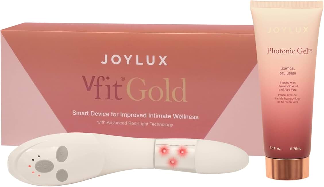 vFit Gold Set, Red LED Light Intimate Health Device for Women, Wellness System for Menopausal Women & New Mothers, Promotes Natural Hydration & Helps Tighten Pelvic Floor (2-Pack Set)