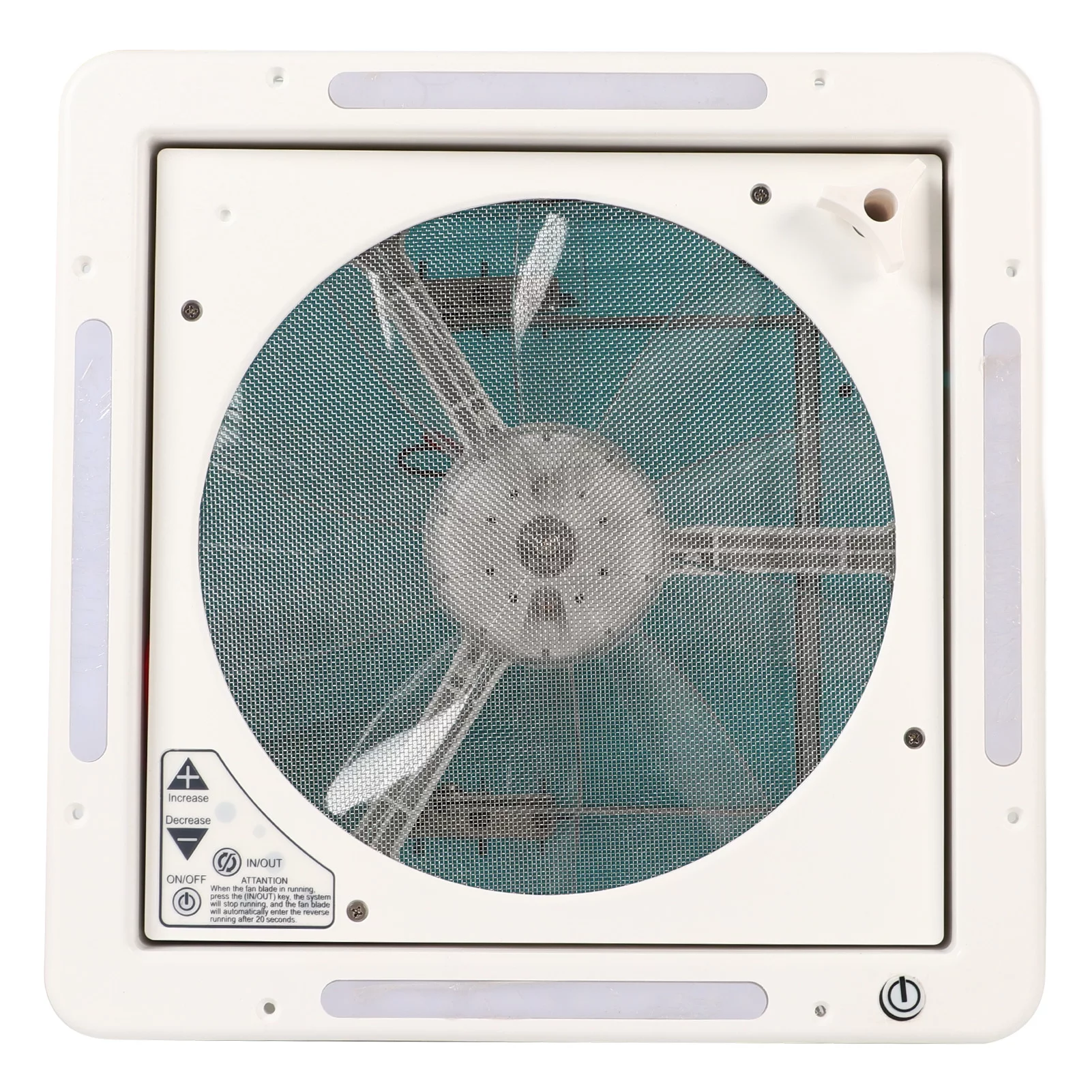 12V RV Roof Vent Fan 4 LED Light Air Intake Outlet Dual Mode for Camper Yacht Trailer