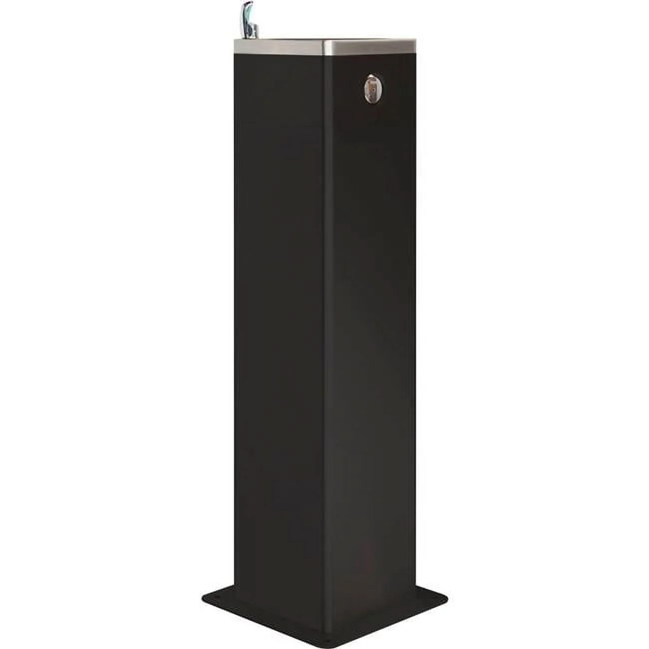 Outdoor Pedestal Drinking Fountain, Black Powder Coat