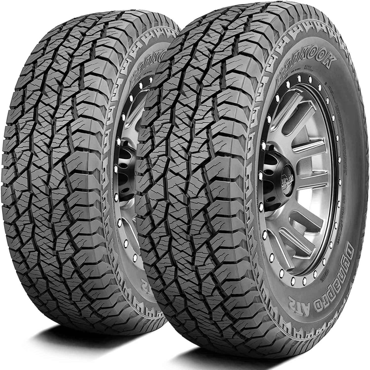 Pair of 2 (TWO) Hankook Dynapro AT2 245/75R17 112T A/T All Terrain Tires Fits: 2017 Jeep Wrangler Sport, 2016 Jeep Wrangler Unlimited 75th Anniversary