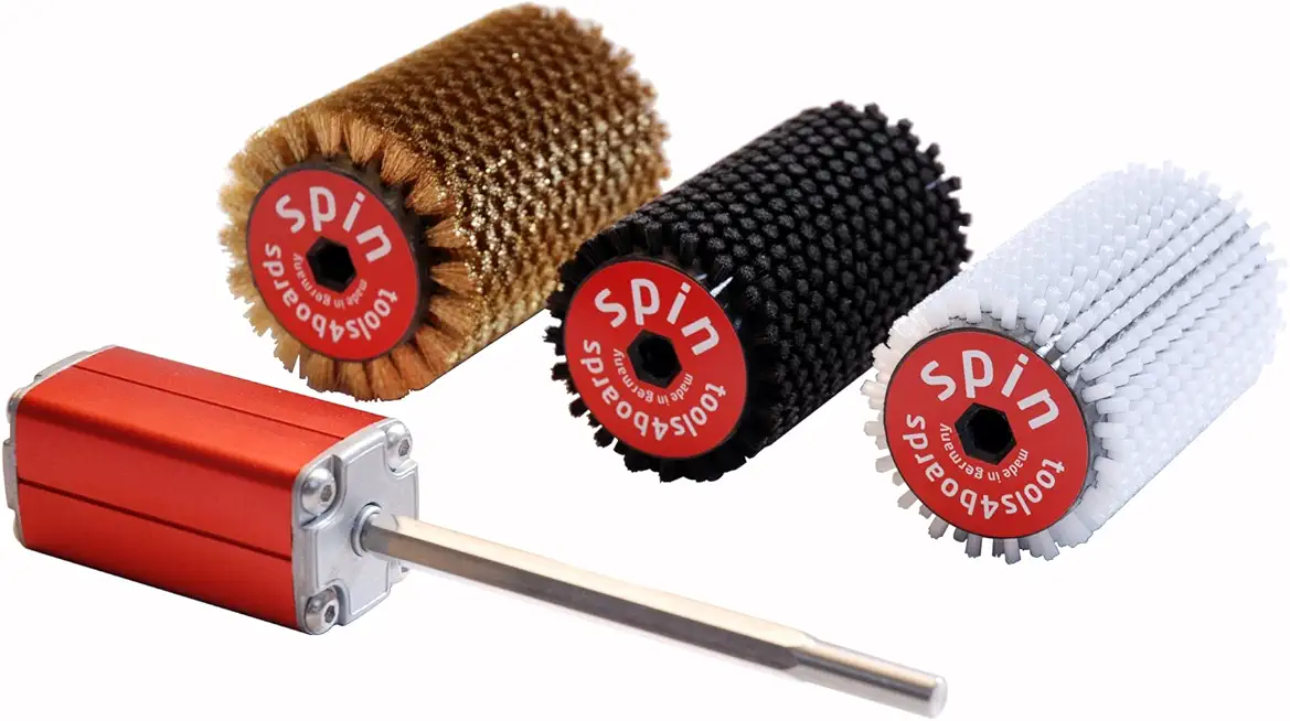 Tools4Boards Spin 5-Piece Roto Brush Kit, Candy Apple Red/Silver/Black