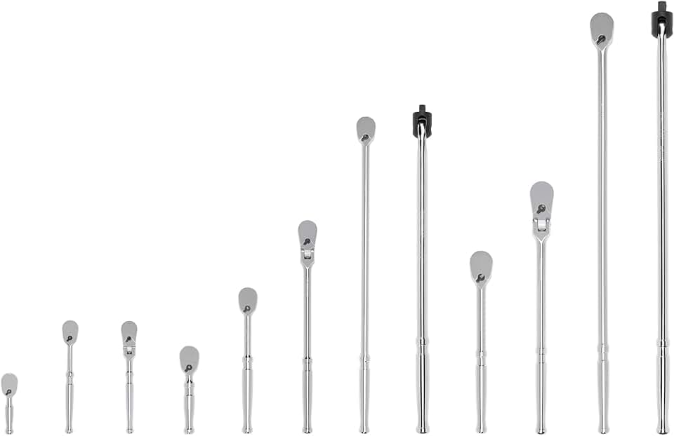 TEKTON 1/4, 3/8, 1/2 Inch Drive Ratchet & Breaker Bar Set (12-Piece) | SDR99001