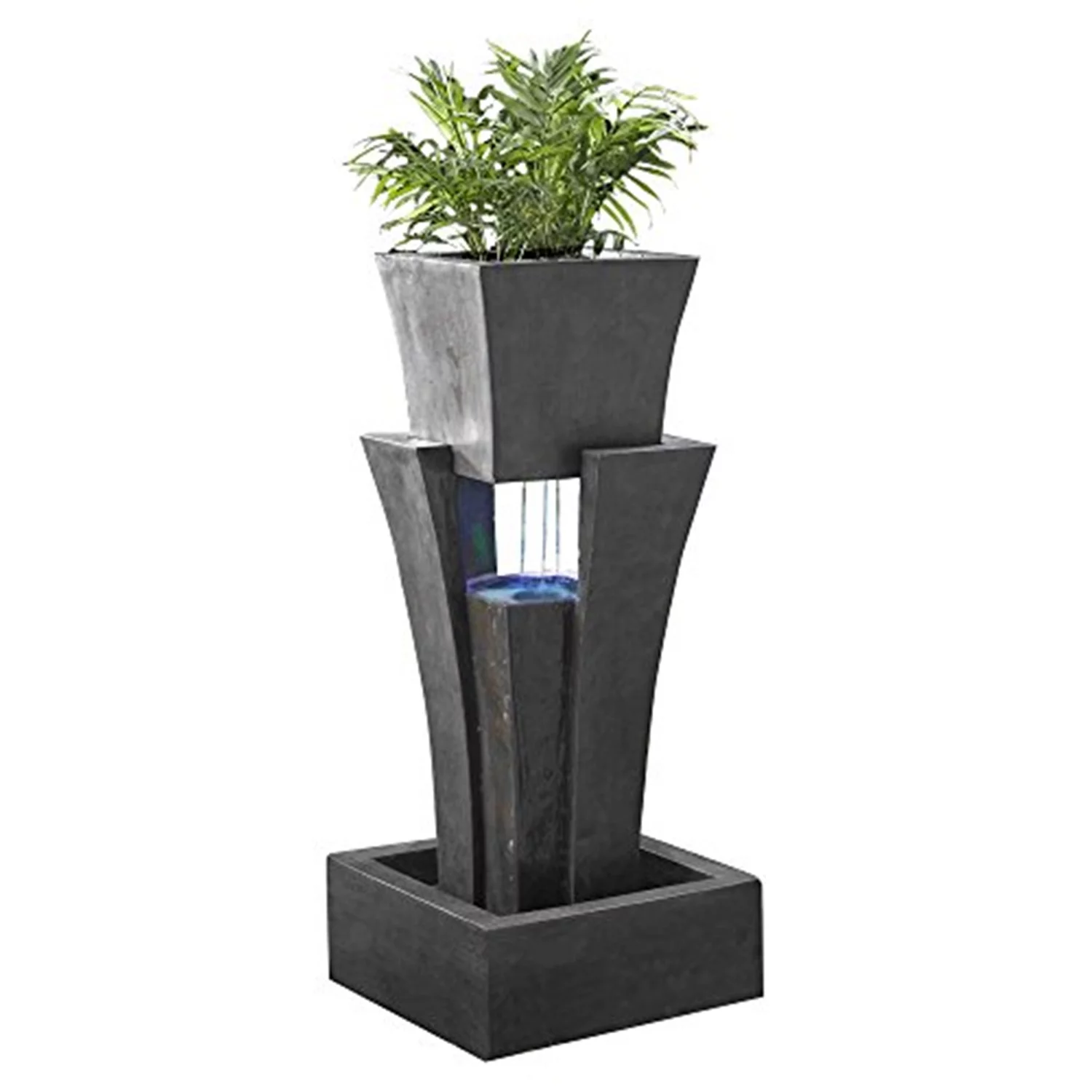 Jeco Raining Water Fountain Planter with Led Light
