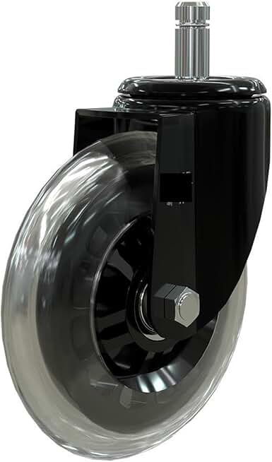 5Pcs 4-inch Caster Circlip Polyurethane Universal Wheel Skateboard Car Torsion Transparent Roller