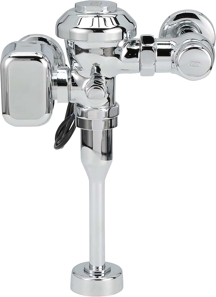 Zurn AquaVantage® AV ZEMS Exposed Hardwired in-Wall Sensor Diaphragm Flush Valve with 0.125 gpf, 11-1/2 Inch Rough-in, 3/4 Inch Top Spud, and Manual Override Button in Chrome