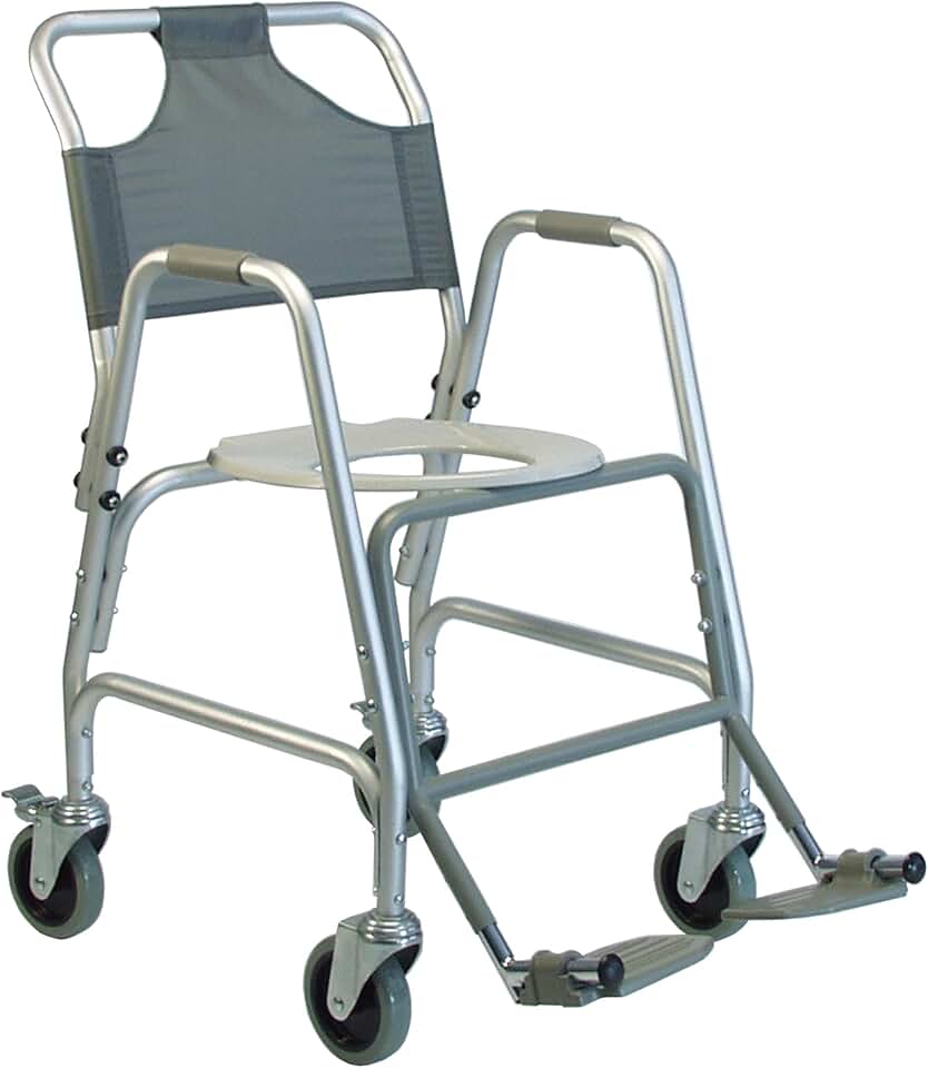 7910A-1 Lumex Shower Transport Wheelchair with Commode Opening, Waterproof Design & 5
