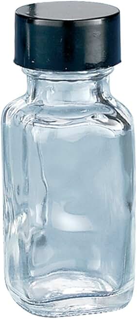 Kimble Type III Soda-Lime Glass Clear Wide-Mouth French Square Bottles without Caps, 30ml Capacity (Case of 280)