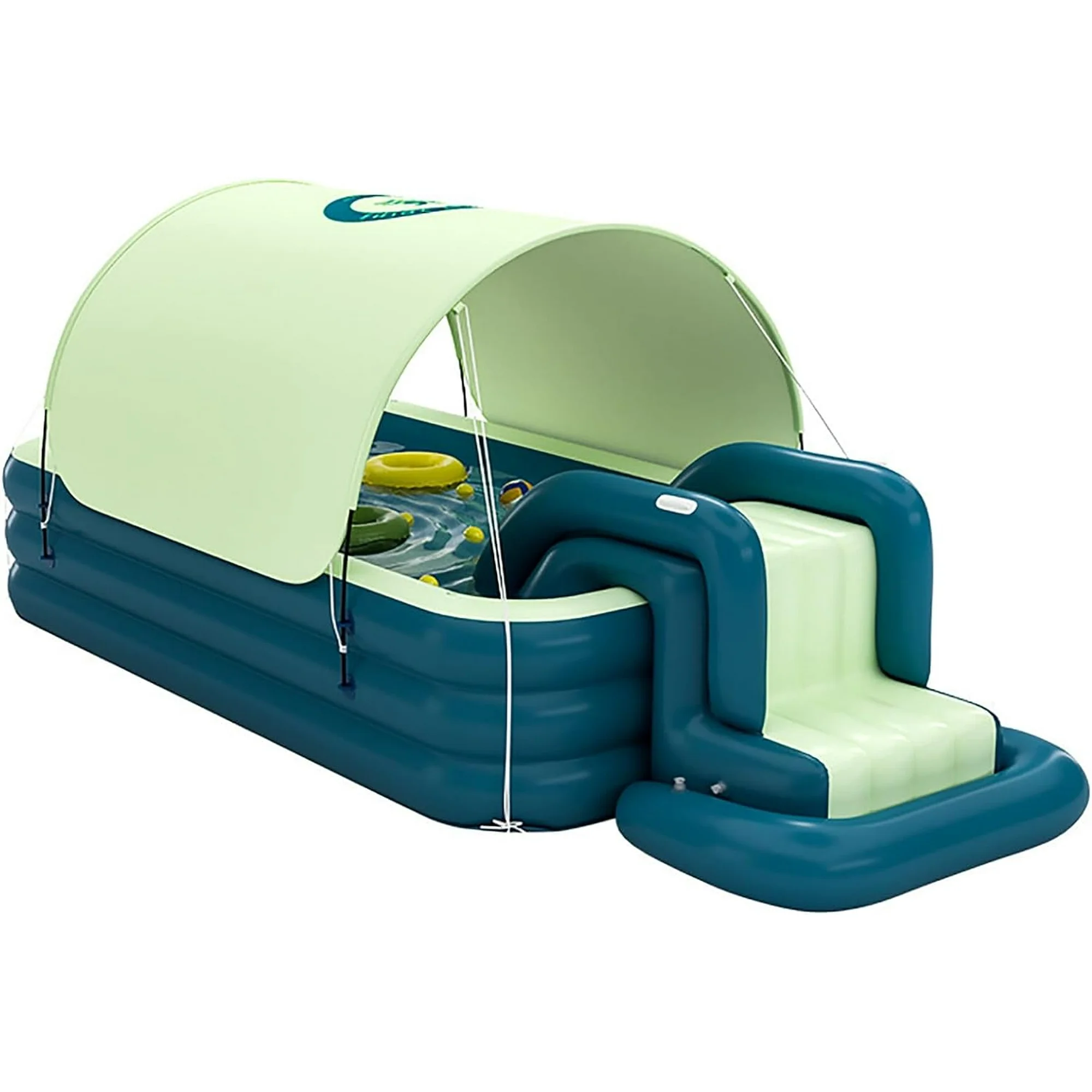 Inflatable Swimming Pool with Canopy  Full-Sized Inflatable Pool for Kids & Adults  Kiddie Pool with Water Slide  A Must for Summer Backyard Entertaining.(2.1/2.6/3m)(Color Yellow Siz