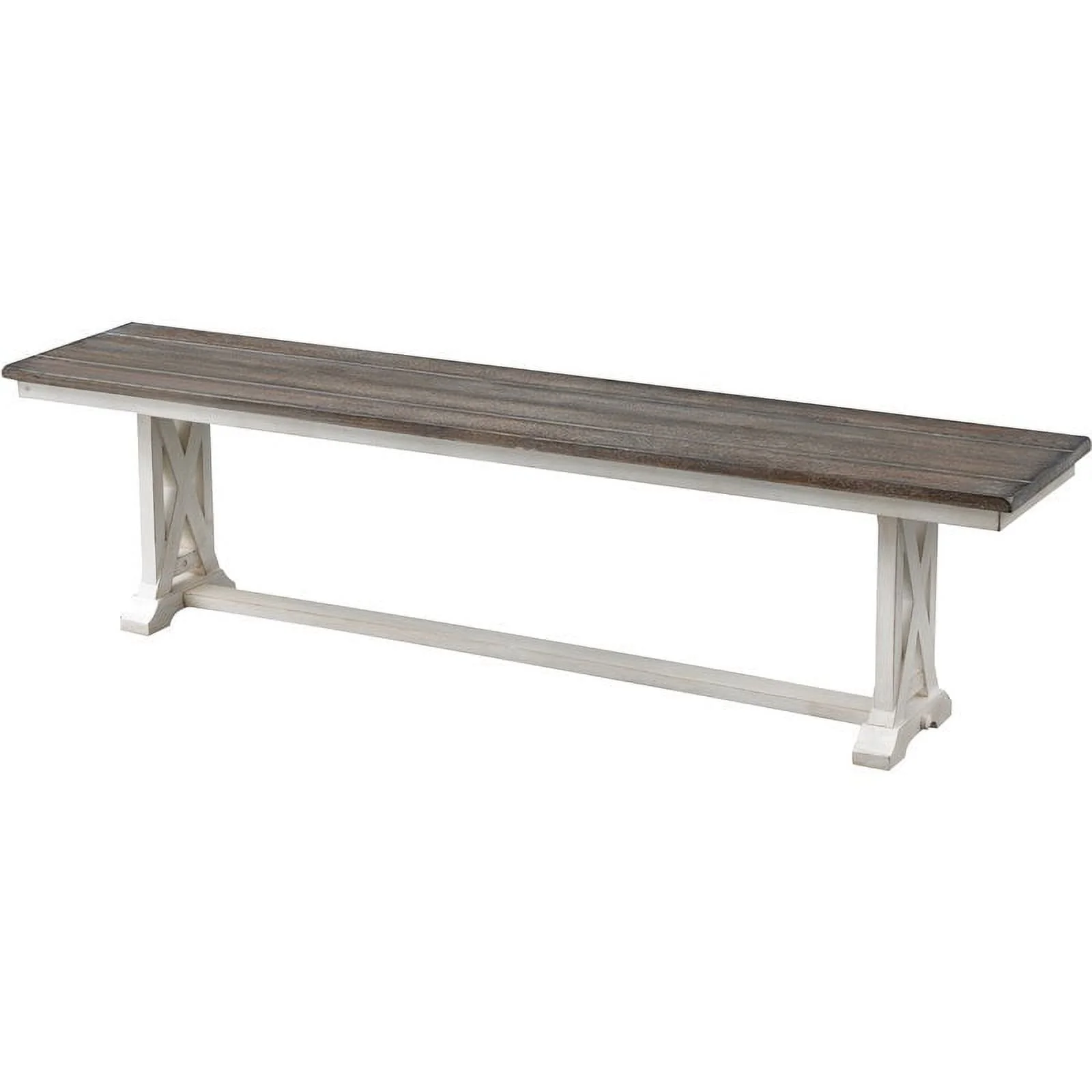 Pemberly Row Modern / Contemporary Solid Wood Cream Dining Bench