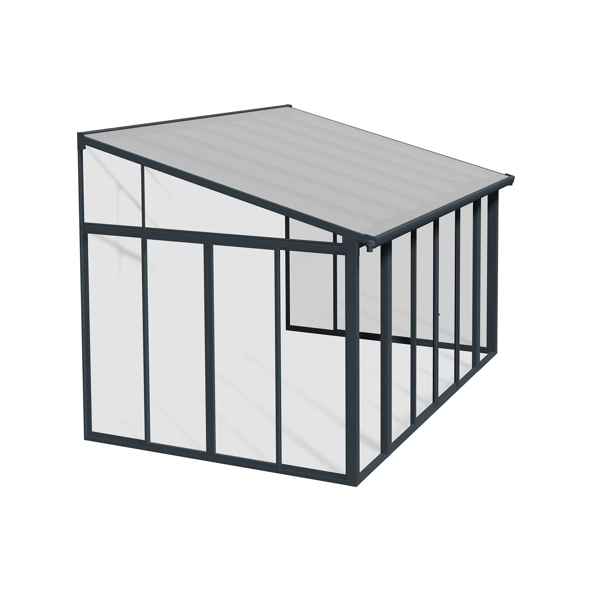 Palram - Canopia SanRemo 10' x 14' Patio Enclosure - Gray/Clear with Screen Doors (6)