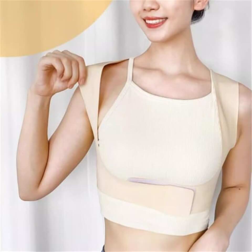 Forward Hunchback Orthotics Women's Back with Chest -Thin No Trace Invisible Shoulder Buckle(Large)