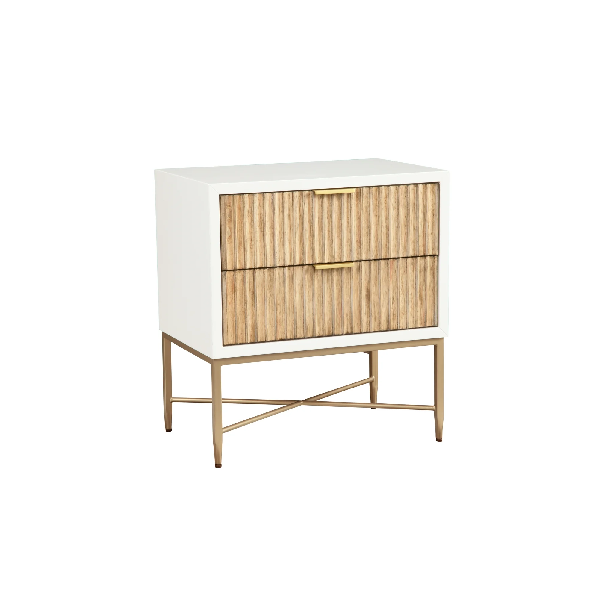Origins by Alpine Larsen 2 Drawer Nightstand in White