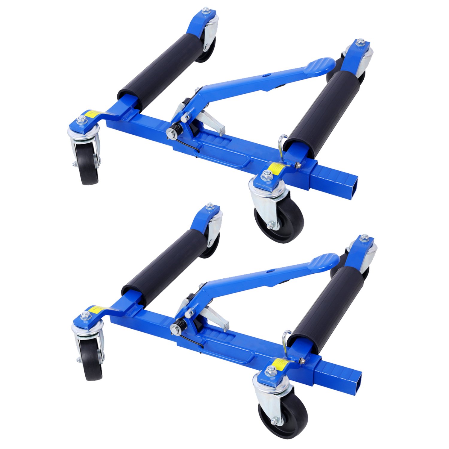 imerelez Set of (2) Wheel Dolly Car Skates Vehicle Positioning Hydraulic Tire Jack Ratcheting Foot Pedal Lift Hydraulic Car Wheel Dolly, 1,500lbs blue