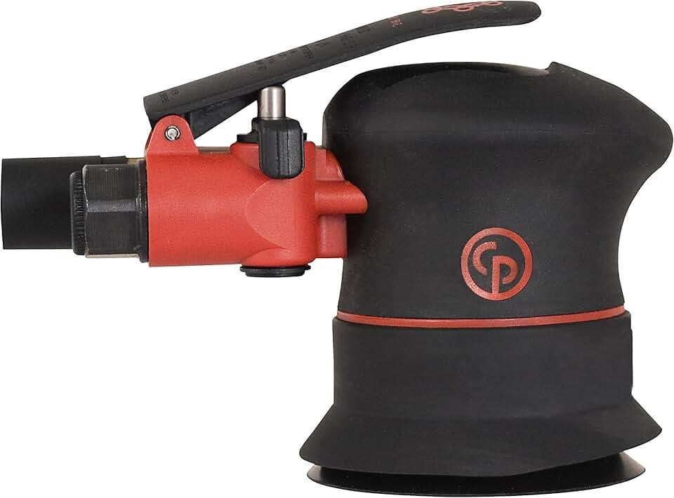 Chicago Pneumatic CP7225E-3 - Air Random Orbital Sander Tool, Home Improvement, Woodworking Tools, Polisher, Sanding Tool, Hook & Loop, Non-Vacuum, 6 Inch (150 mm), 0.28 HP / 210 W - 12000 RPM