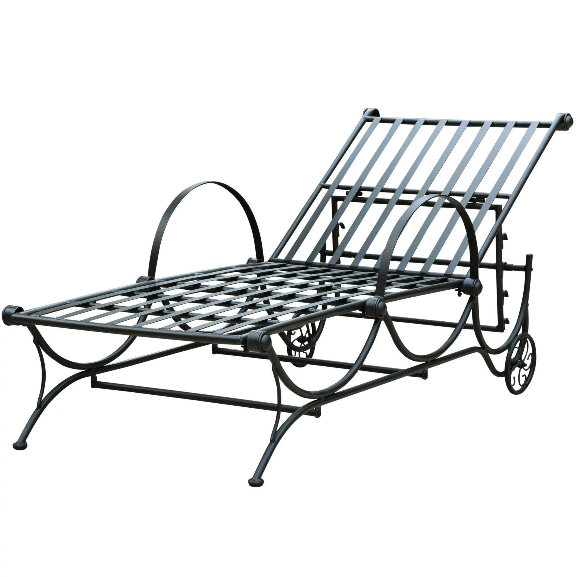 International Caravan Mandalay Single Multi-Position Chaise Lounge-Color:Antique Black