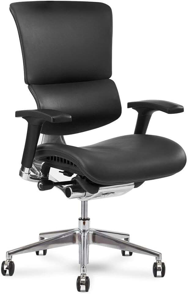 X-Chair X4 High End Executive Chair, Black Leather - Ergonomic Office Seat/Dynamic Variable Lumbar Support/Floating Recline/Stunning Aesthetic/Adjustable/Perfect for Office or Boardroom