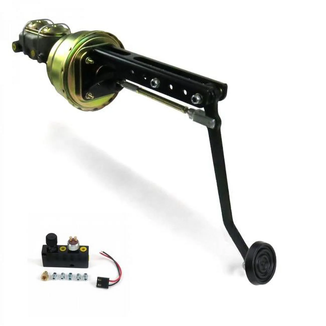 Helix Suspension Brakes & Steering  Universal Adjustable Firewall 7 in. Dual Brake Pedal Kit Adjustable Disc & Drum 3 in. Rubber Pad