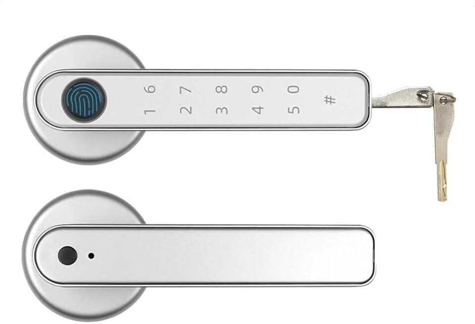 Remote Control Intelligent Fingerprint Password Single Latch Deadbolt Lock Smart Fingerprint Lock(Color:D)