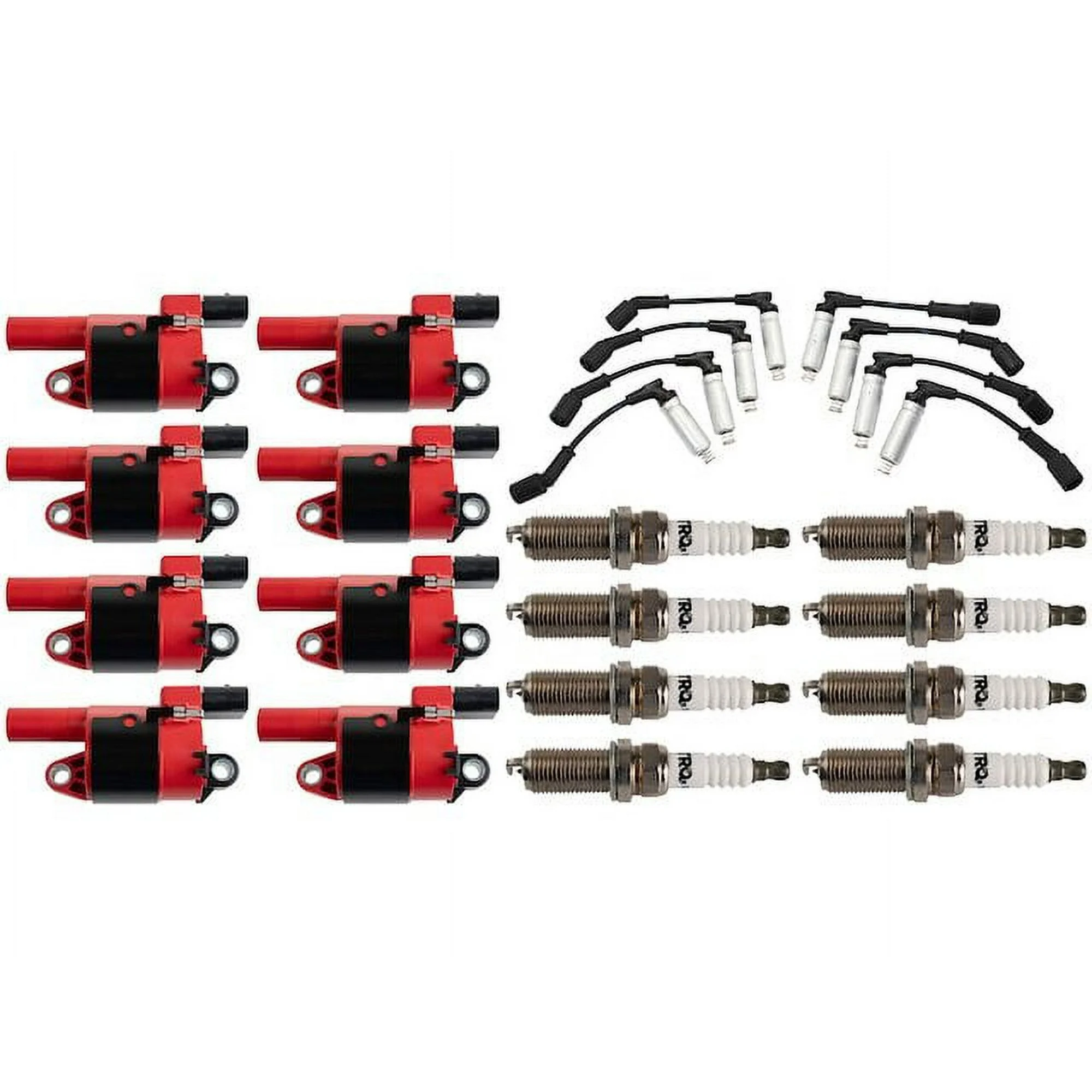 Ignition Coil Spark Plug and Wire Set 17 Piece - Compatible with 2005 - 2007 Chevy Corvette 6.0L V8 2006