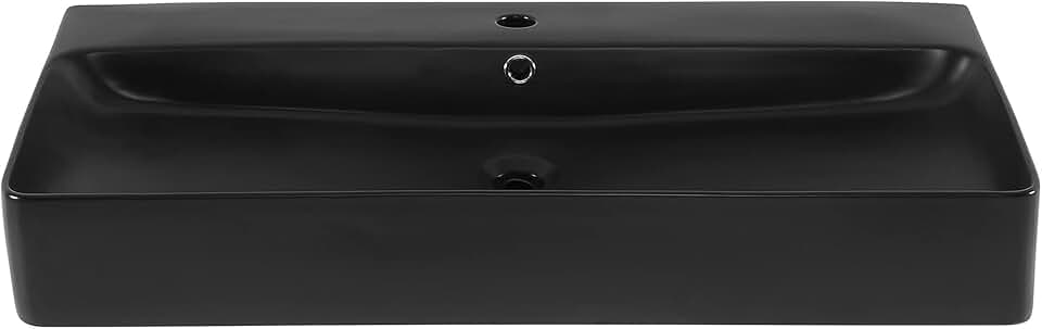 Carre 36” Rectangle Wall-Mount Bathroom Sink in Matte Black