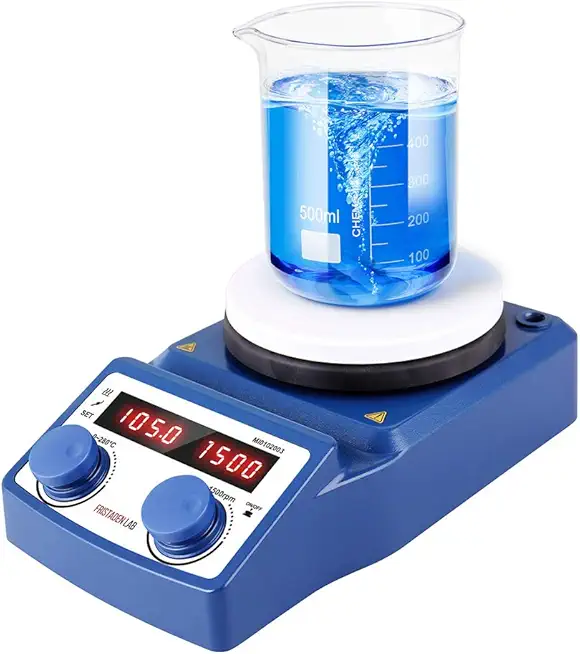 Fristaden Lab 5L Magnetic Stirrer Hot Plate - Digital, Electric Hotplate with Magnetic Stirrer, Heated, PID Temperature Control, Laboratory Use, PT1000 Probe Included