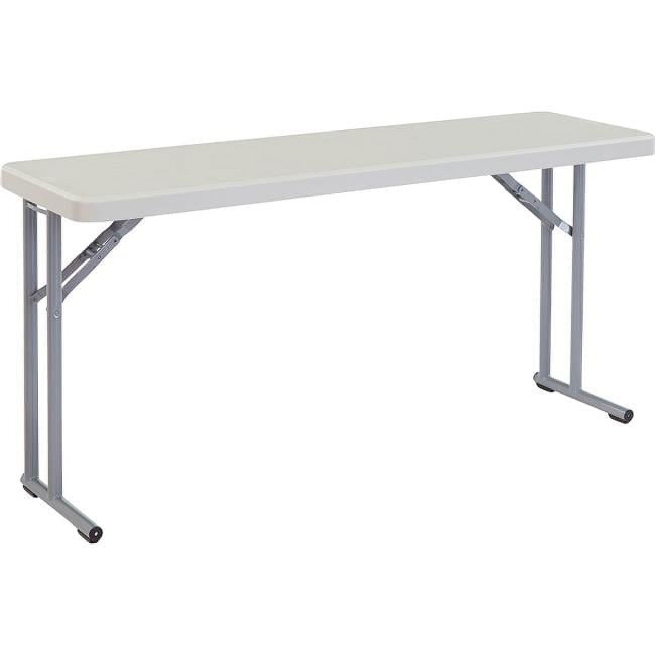 Interion Plastic Folding Seminar Table, White - 18 x 60 in.