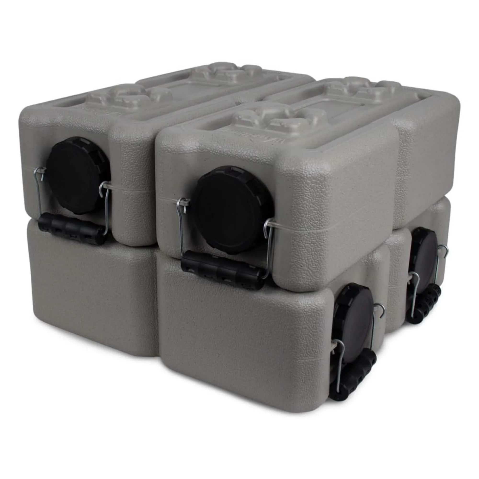 International Water Storage Containers for Emergency Water Storage | 10-Pack of Stackable 3.5 Gallon Water Container Bricks | Food-Grade HDPE Plastic | BPA- | STD Tan