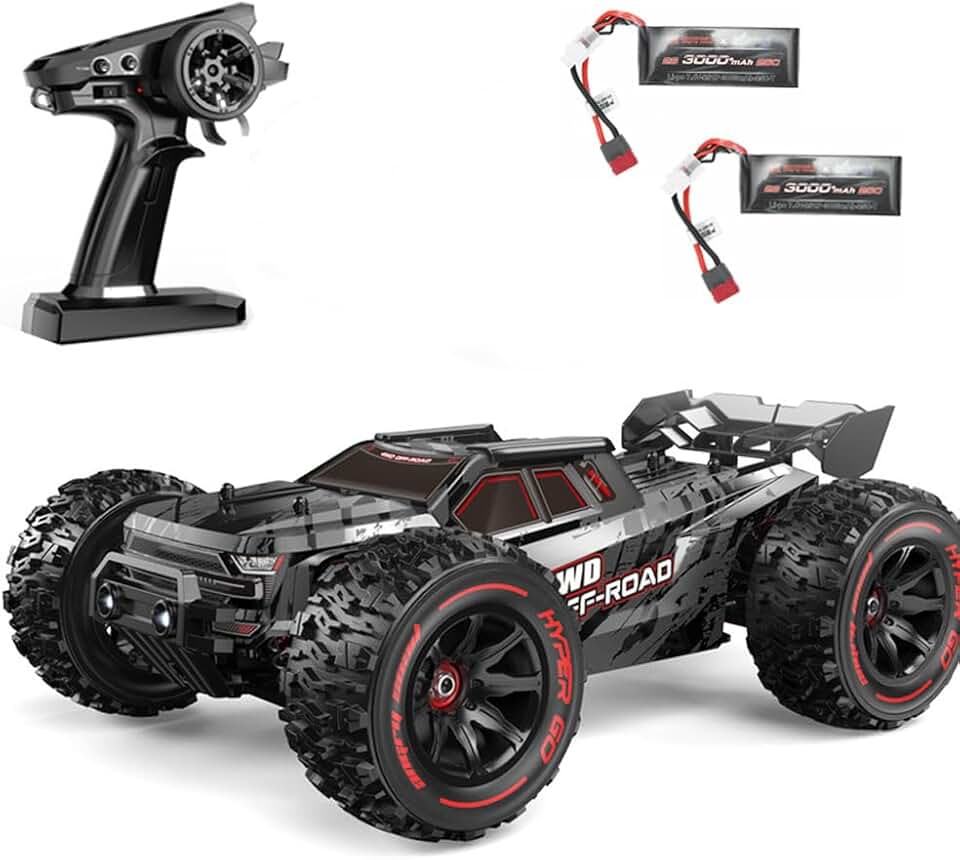 RC Drift Car for Adults 1/14 Brushless Remote Control Truck 55KMH Fast ATV 4 Wheeler Hobby Grade Racing Car 2.4G Full Proportional Rock Crawler Off-Road Climbing Vehicle with 2 Shells