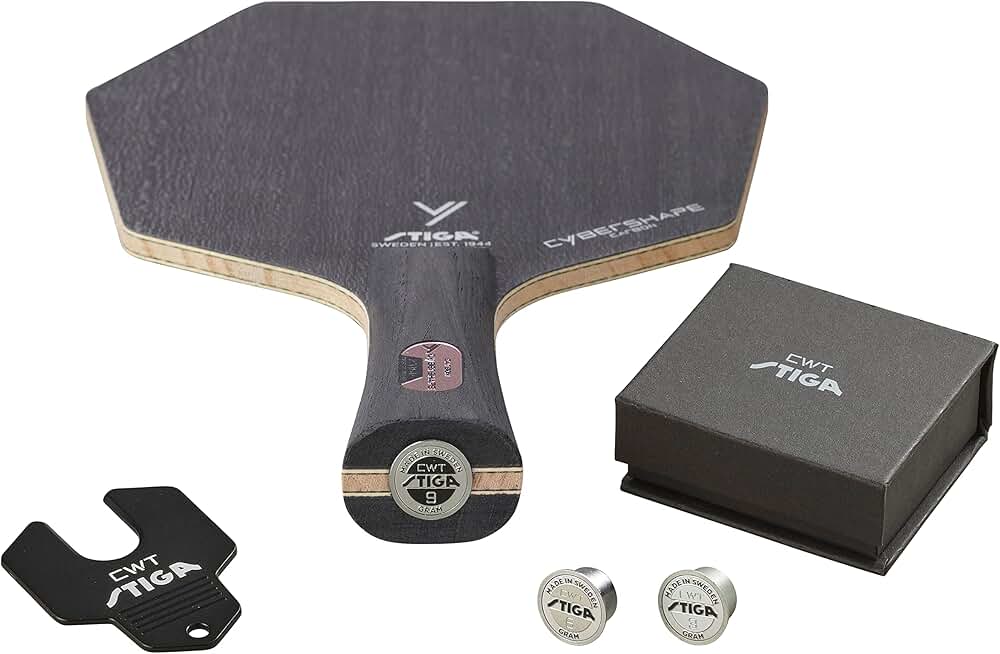 STIGA Cybershape Carbon CWT Table Tennis Blade with Custom Weight Technology I Superior Control, Enhanced Grip for Offensive Play