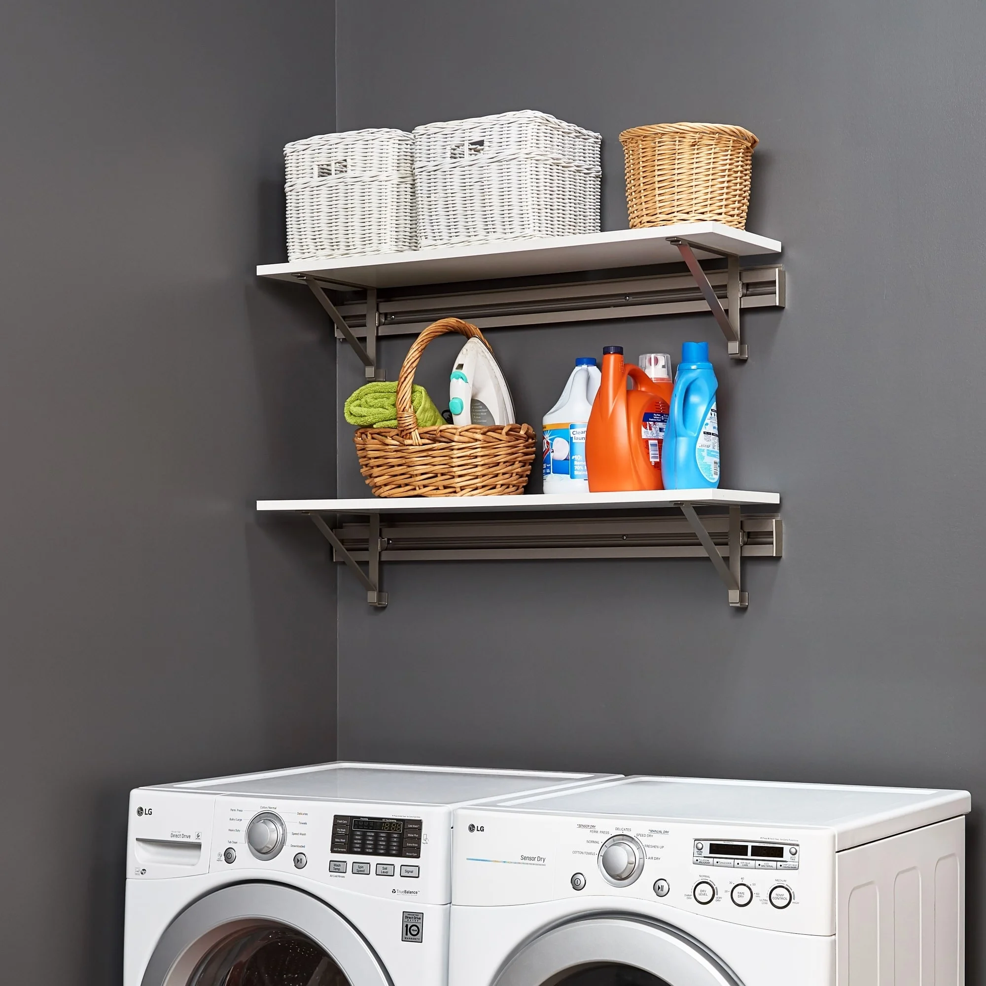 Orginnovations, Inc. Arrange-a-Space Double-Shelf Laundry Room Organizer System 68