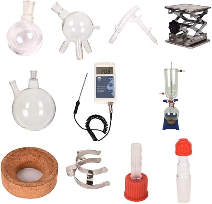 HNZXIB 5L Short Path Distillation Set with Cold Trap, 5000ml (Glassware Only)