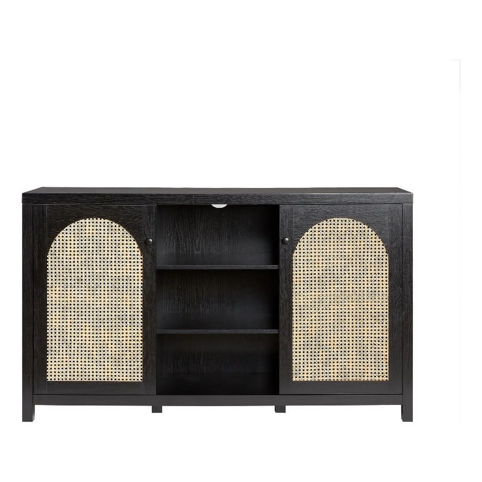 Pemberly Row Modern Arched Rattan 2-Door Wood Sideboard 58