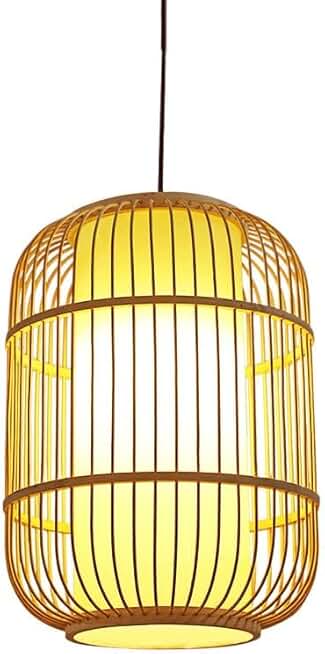 BKLFGP Japanese Bamboo Weaving Bamboo Art Pendant Light, Lantern Hanging Light, Zen Tea Room Aisle Lighting Fixture with E27 Base for Kitchen Island, Living Room, Bedroom, Hotel, Study