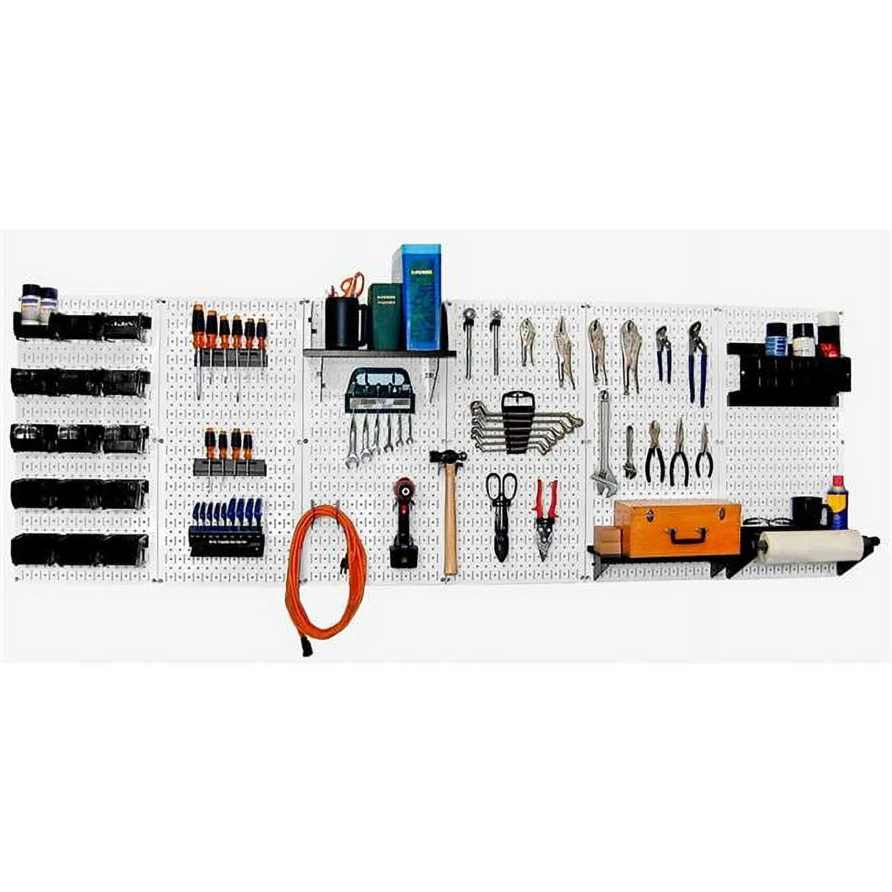 Pegboard Master Workbench Kit, White & Black - 96 x 32 x 9 in.