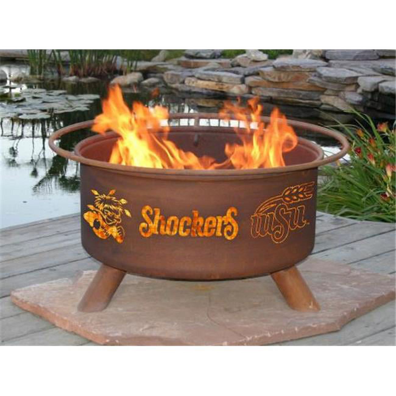 Patina Products  Wichita State Fire Pit - Natural Rust - Portable Design