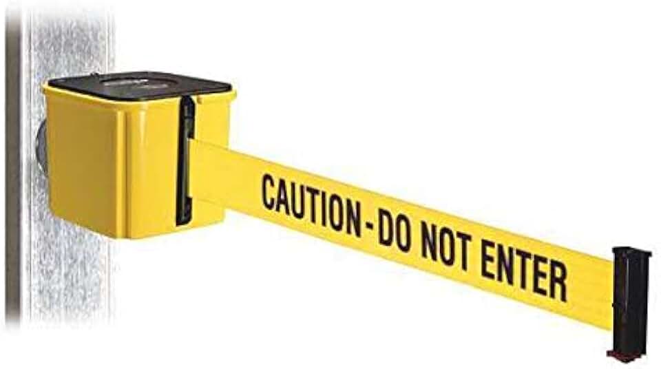 Belt Barrier, Yellow, Magnet, 20ft.L