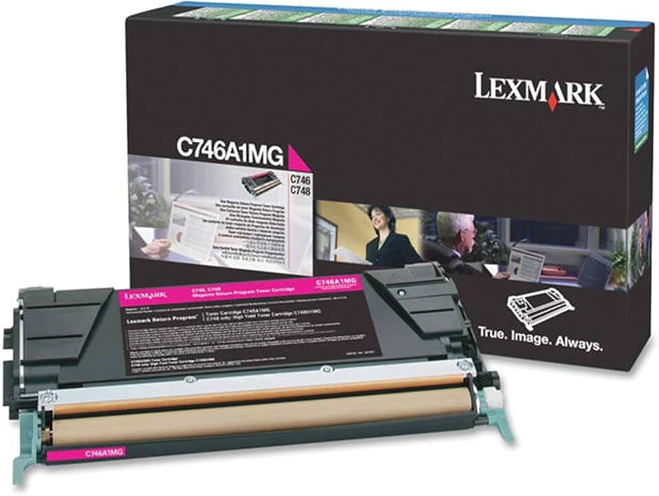 Lexmark C746A1MG Toner Cartridge, Magenta in Retail Packaging