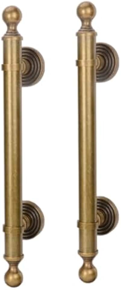 Retro Brass Door Handle Long Bar Double Sided Handles for Single Interior and Exterior Doors Vintage Style Hardware (Size: 70.5 x 51.5 cm)