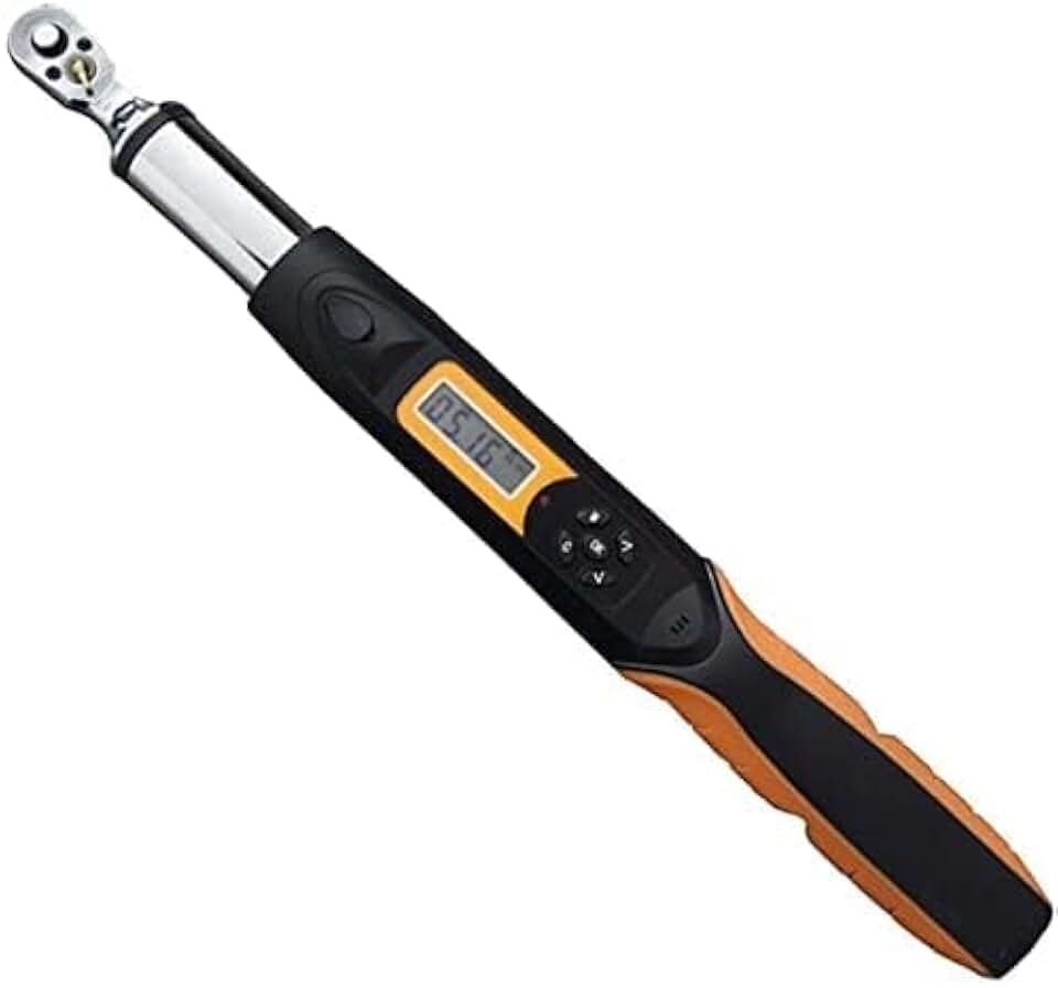 AWG3-135 Digital 3/8 Drive Torque Wrench with 6.75~135N.m Torque Measurement Range 4 Units Setting 36 Teeth Bidirectional Ratchet Head Orange