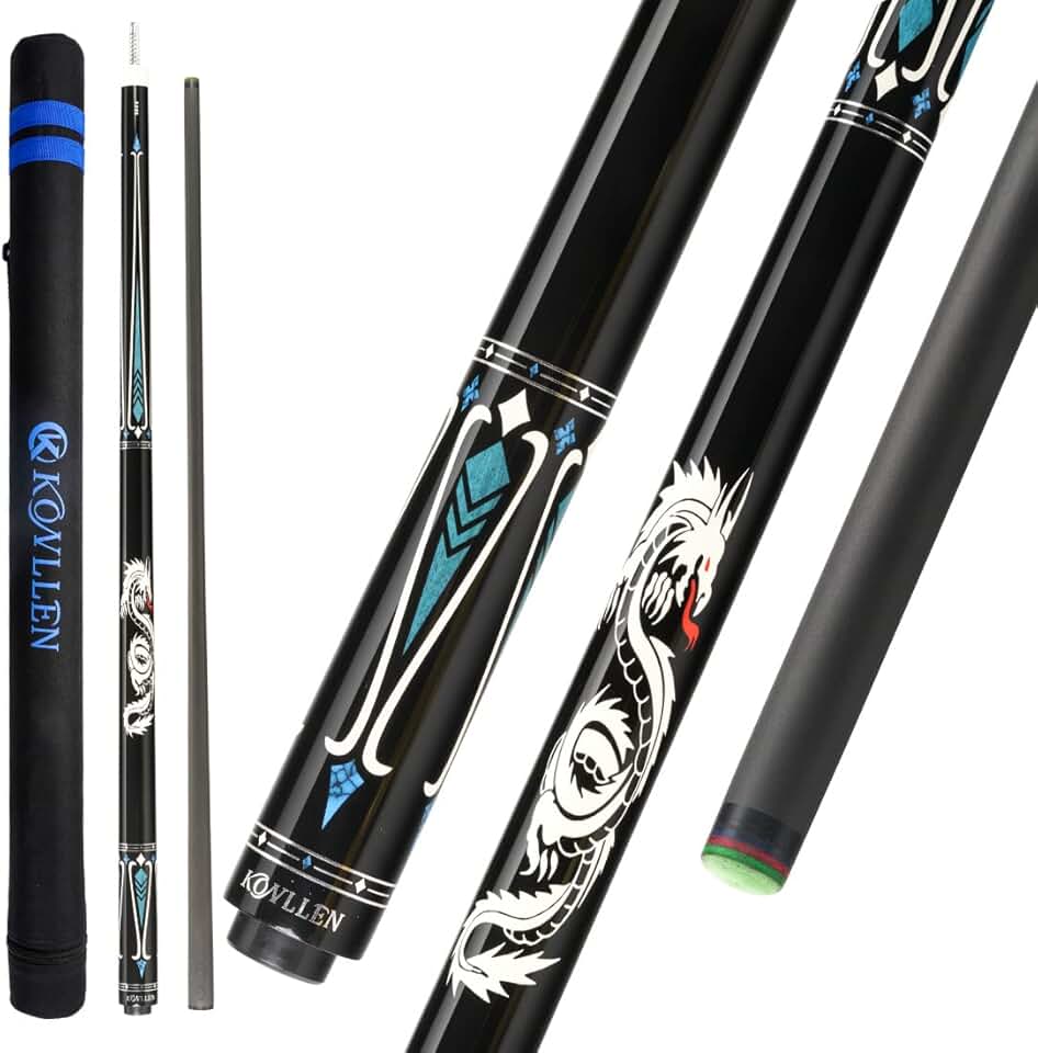 Carbon Fiber Pool Cue Stick Professional Cues (Full Carbon Technology Low Deflection Billiard Cue Stick,12.5mm,147cm)…