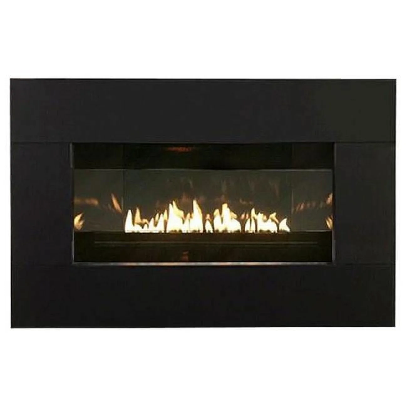 Intermittent Pilot Reflective Liner Natural Gas Vent-Free Fireplace with Barrier, Black