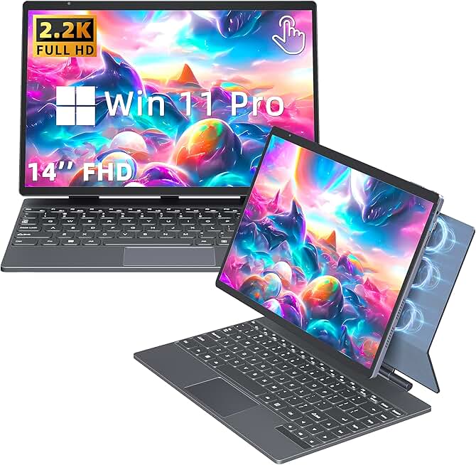 【Win 11 Pro/Office 2019】2-in-1 Convertible Laptop, 14